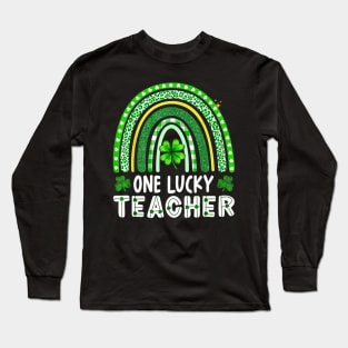 One Lucky Teacher Rainbow St Patrick’s Day Long Sleeve T-Shirt